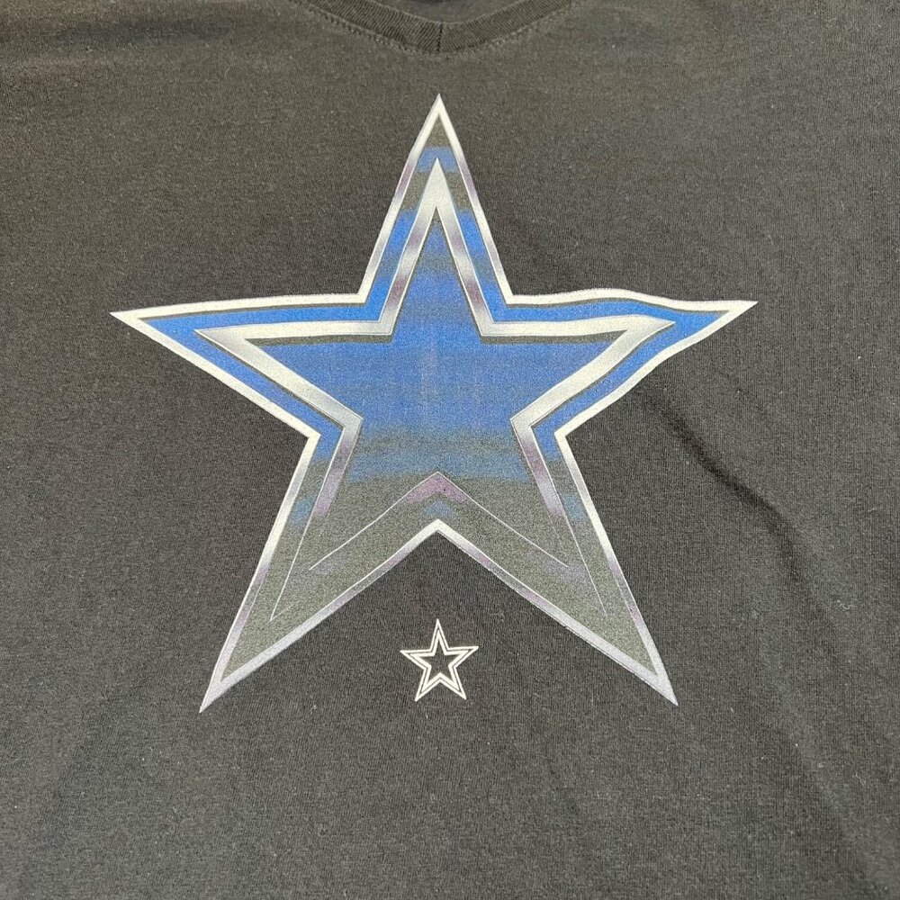 Dallas Cowboys NFL Football Womens Fanatics T-Shirt XL Black V-Neck Blue Star - Picture 10 of 10
